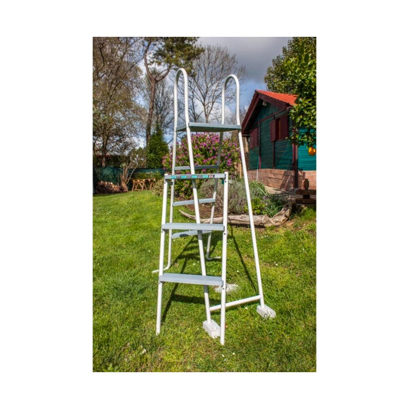 Сглобяем овален басейн с външни подпори GRE MAURITIUS, 7.30х3.75х1.32 м, имитация дърво