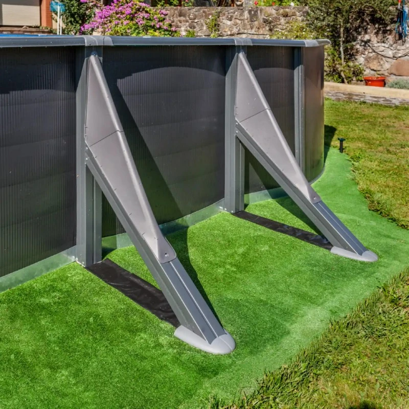 Сглобяем овален басейн с външни подпори GRE ANTHRACITE 5.00 x 3.00 x 1.20 м