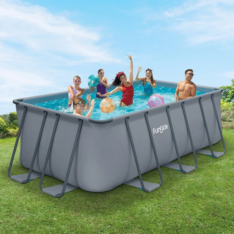 Сглобяем басейн FunSicle Oasis Pool 4.00 x 2.00 м / h 1.22 м , с метална рамка и филтрираща система