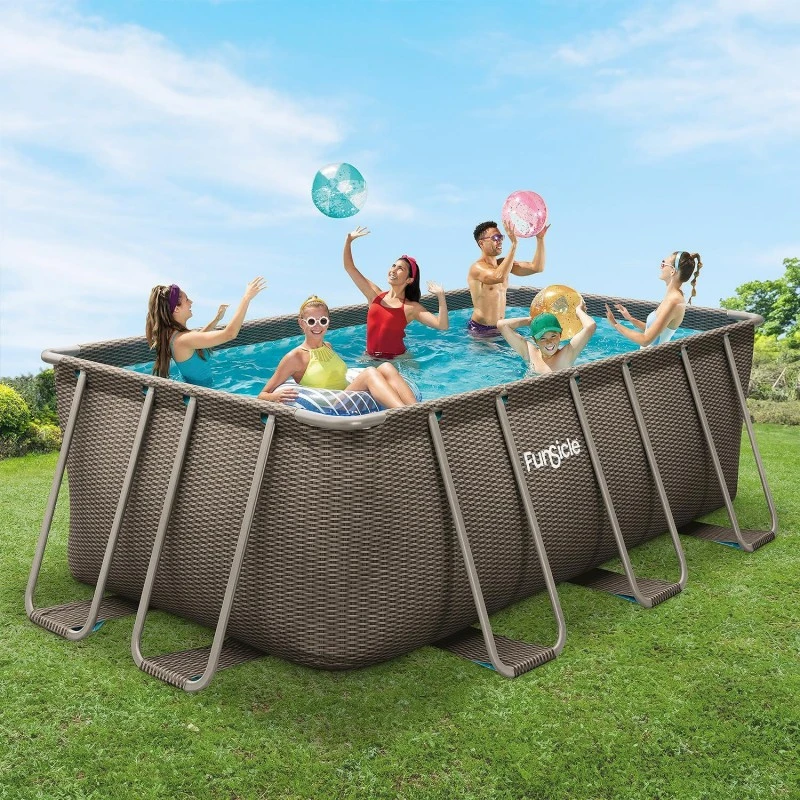 Сглобяем басейн FunSicle Oasis Pool Rattan 4.00 x 2.00 м / h 1.22 м , с метална рамка и филтрираща система