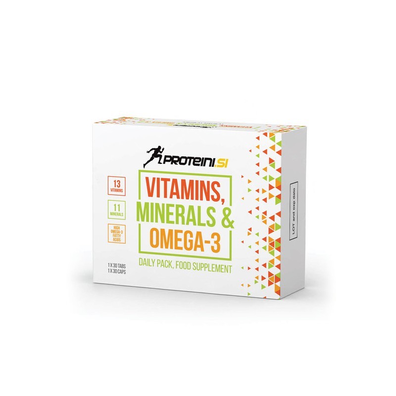 Proteini.SI Vitamins, Minerals & Omega-3 - Мултивитамини + Омега, Разфасовка 30 tabs + 30 caps
