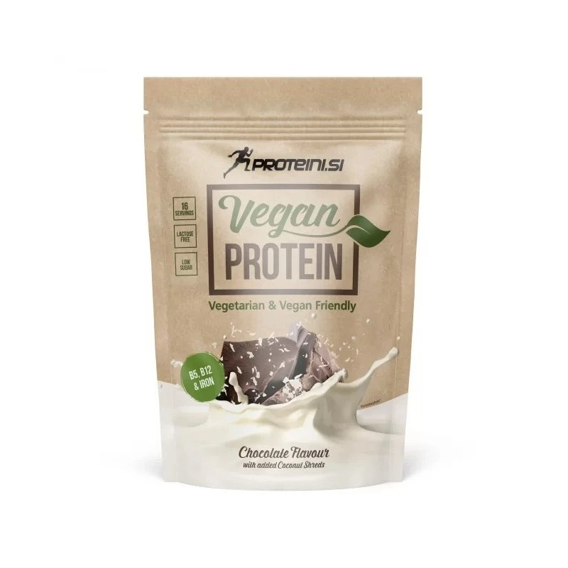 Proteini.SI Vegan Protein - Вегетариански Протеин, Вкус Шоколад, Разфасовка 500g