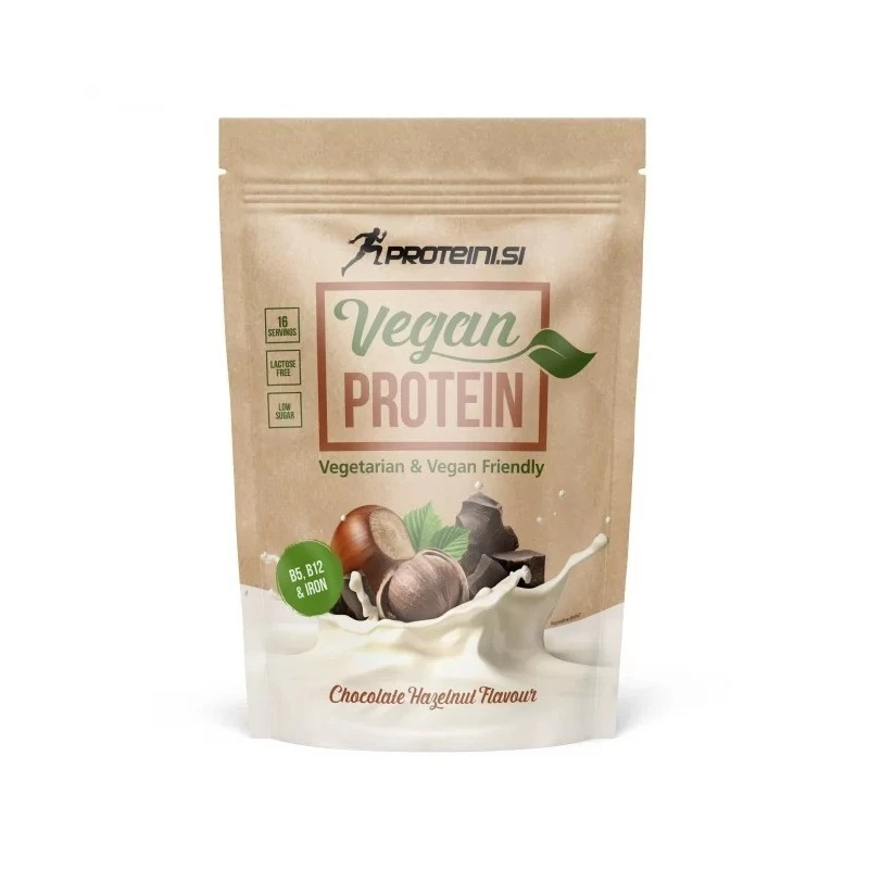 Proteini.SI Vegan Protein - Вегетариански Протеин, Вкус Шоколад с лешник, Разфасовка 500g