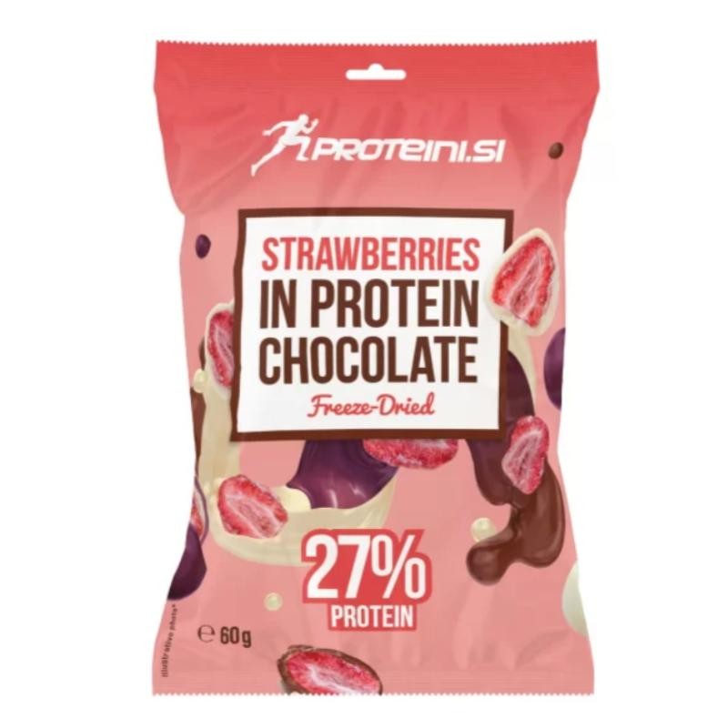Proteini.SI Strawberries in Protein Chocolate - Ягоди В Протеинов Шоколад, Разфасовка 60g