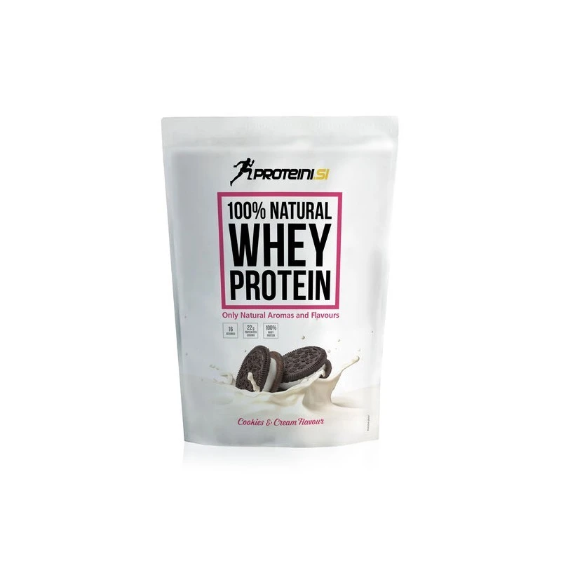 Proteini.SI 100% Natural Whey Protein - Суроватъчен Протеин, Вкус Бисквитки с крем, Разфасовка 400g
