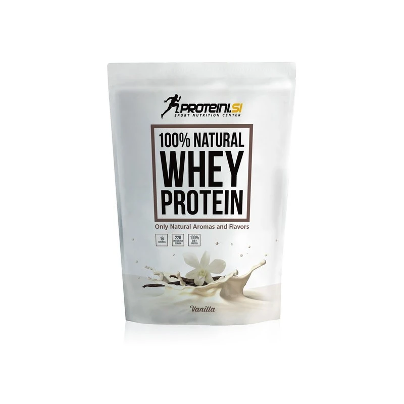 Proteini.SI 100% Natural Whey Protein - Суроватъчен Протеин, Вкус Ванилия, Разфасовка 400g