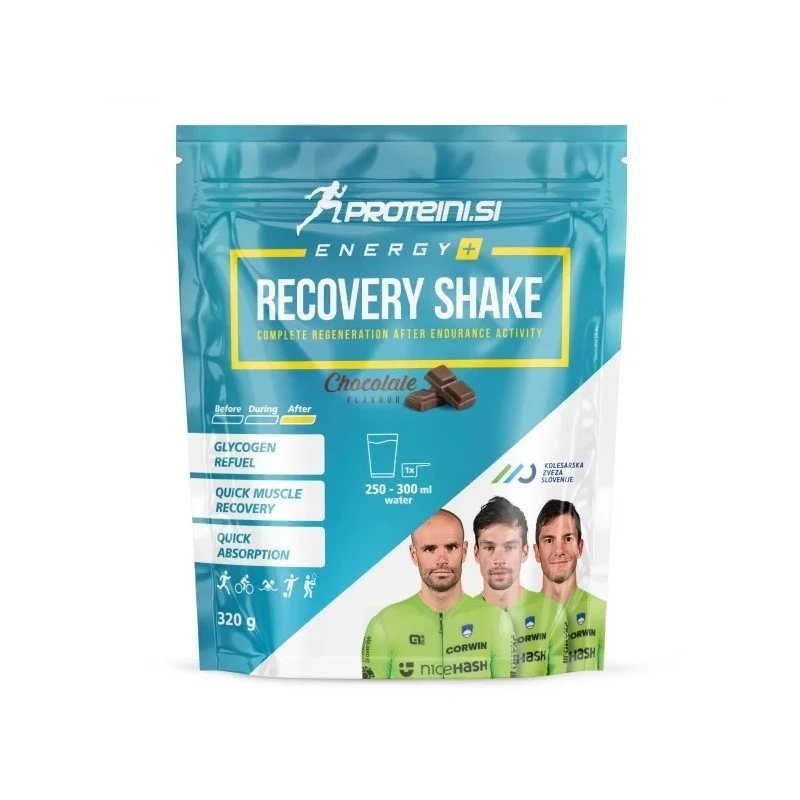 Proteini.SI Energy+ Recovery Shake - Протеинова Формула, Вкус Шоколад, Разфасовка 320g
