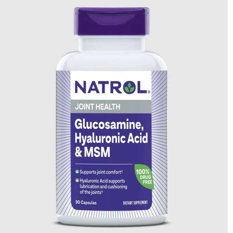 Natrol Glucosamine, Hyaluronic Acid & MSM, Разфасовка 90 caps