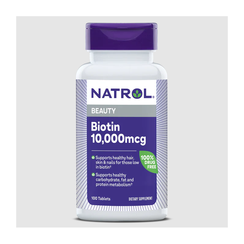 Natrol Biotin Maximum Strength 10,000mcg, Разфасовка 100 tabs