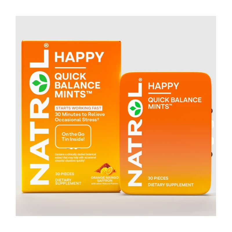 Natrol Quick Balance Mints Happy - Формула За Успокоение, Разфасовка 30 Beads