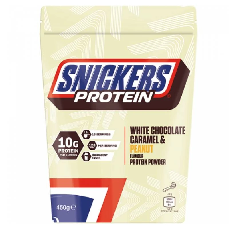 Mars Protein Snickers Hi Protein - White Chocolate - Суроватъчен Протеин, Вкус Бял шоколад с фъстъци, Разфасовка 0.455kg