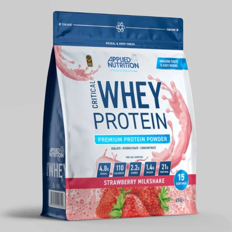 Applied Nutrition Critical Whey - Суроватъчен Протеин, Вкус Ягодов шейк, Разфасовка 450g