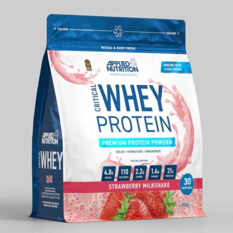 Applied Nutrition Critical Whey - Суроватъчен Протеин, Вкус Ягодов шейк, Разфасовка 900g