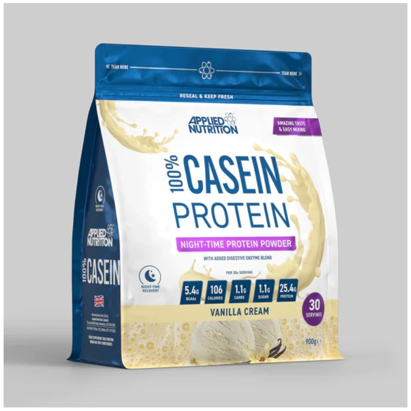 Applied Nutrition 100% Casein - Казеин, Вкус Ванилия, Разфасовка 900g