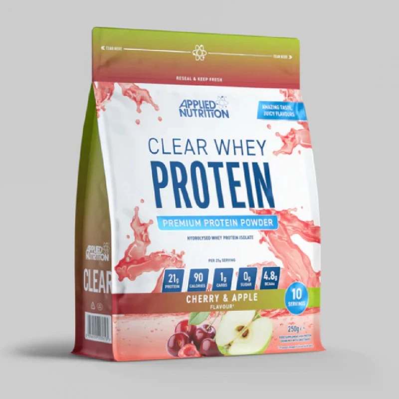 Applied Nutrition Clear Whey Protein - Протеин Изолат, Вкус Ябълка и череша, Разфасовка 250g