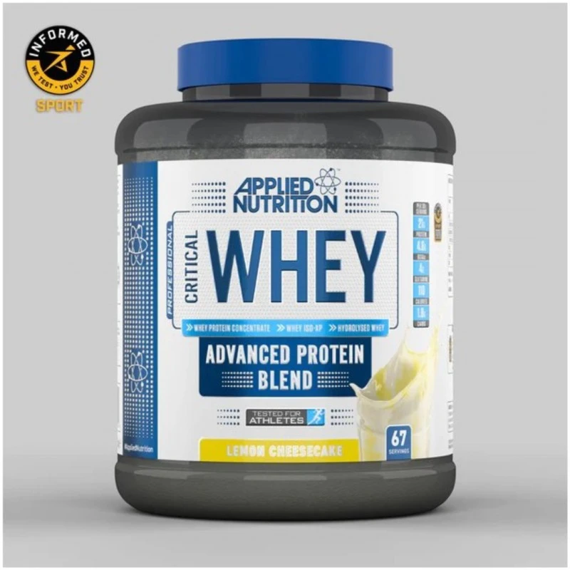 Applied Nutrition Critical Whey - Суроватъчен Протеин, Вкус Лимонов чийскейк, Разфасовка 2kg