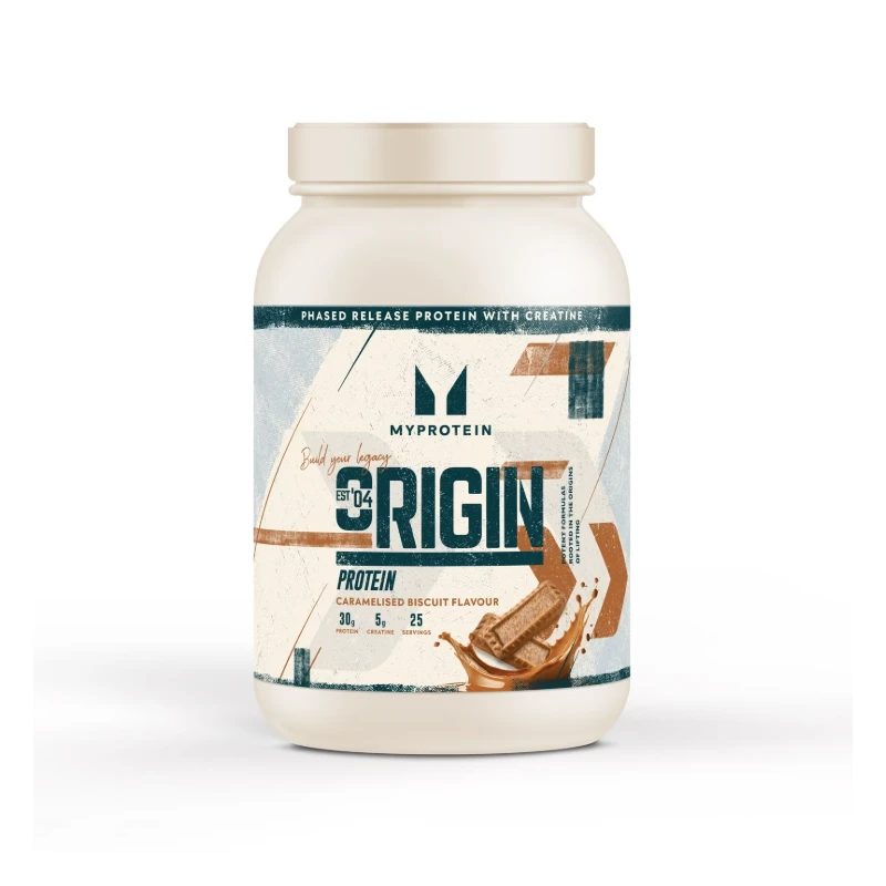 Myprotein Origin Protein (with Creatine) - Протеин (с Креатин), Вкус Бисквити с карамел, Разфасовка 1.200kg