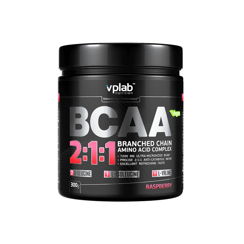 VPLab BCAA 2:1:1, Вкус Малина, Разфасовка 300g