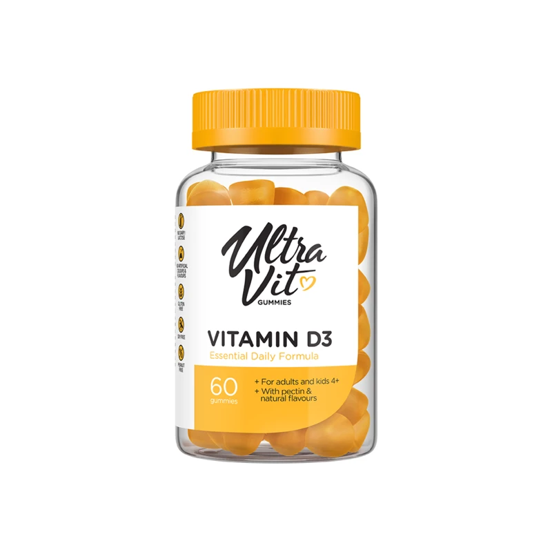 UltraVit Gummies Vitamin D - Витамин D, Вкус Праскова, Разфасовка 60 gummies