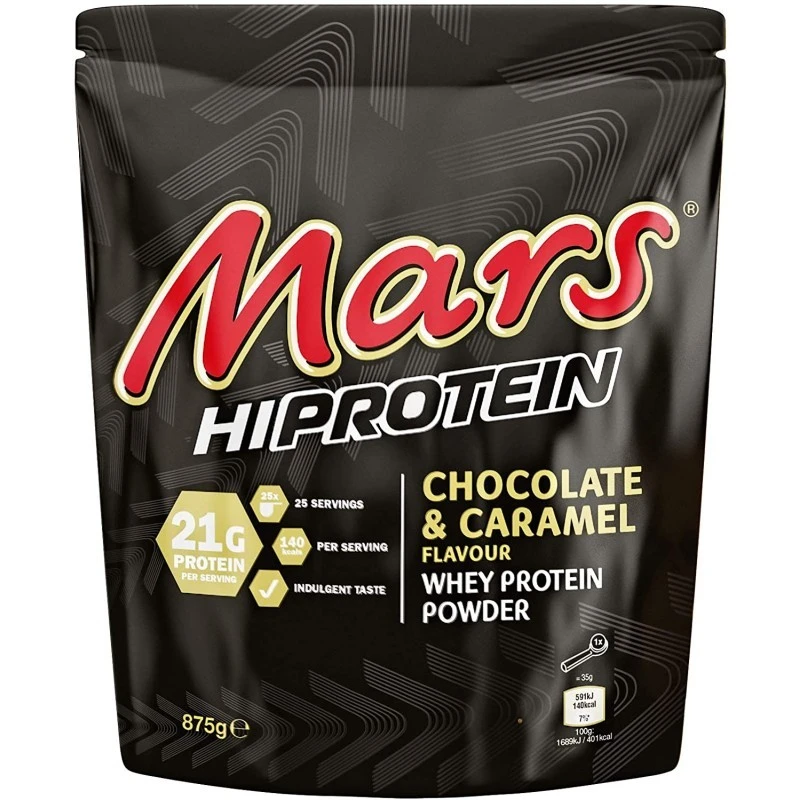 Mars Protein Mars Hi Protein - Суроватъчен Протеин, Вкус Шоколад с карамел, Разфасовка 875g