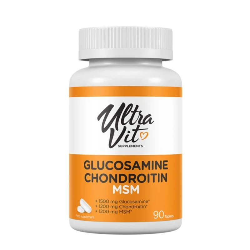 UltraVit Glucosamine Chondroitin MSM - Ставен Комплекс, Разфасовка 90 tabs