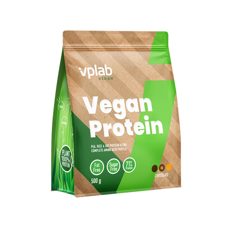 VPLab Vegan Protein - Вегетариански Протеин, Вкус Шоколад, Разфасовка 500g