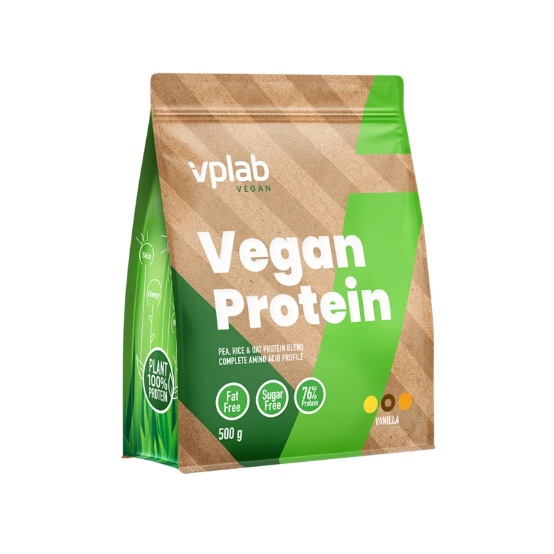 VPLab Vegan Protein - Вегетариански Протеин, Вкус Ванилия, Разфасовка 500g