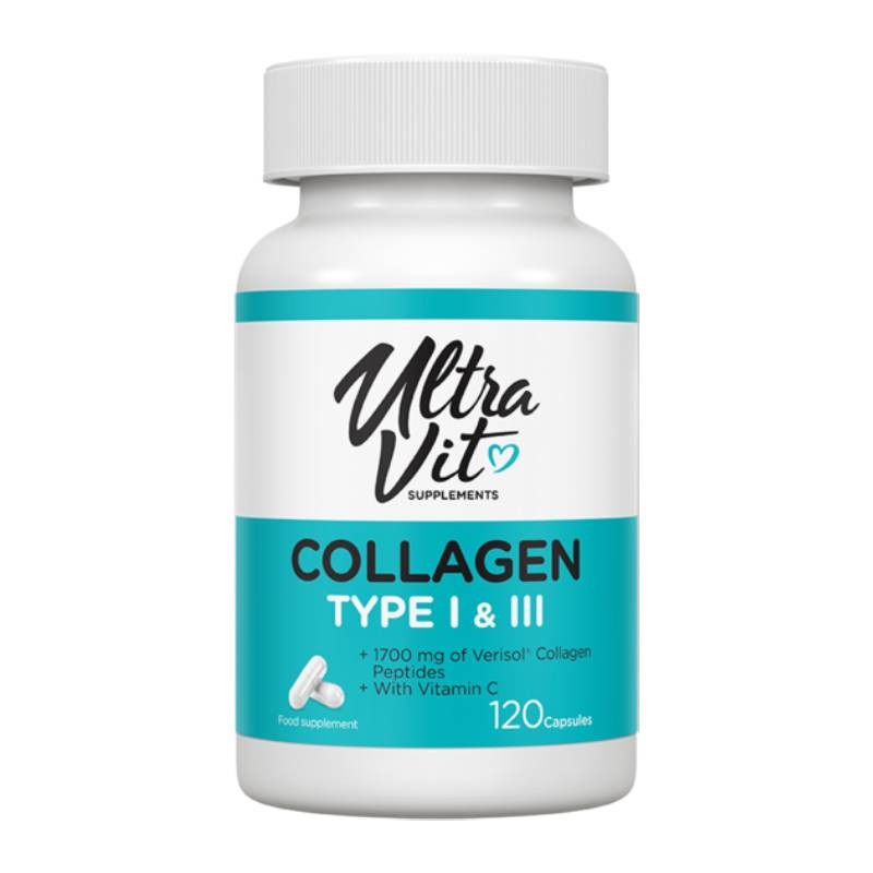 UltraVit Collagen Type I & III - Колаген, Разфасовка 120 caps