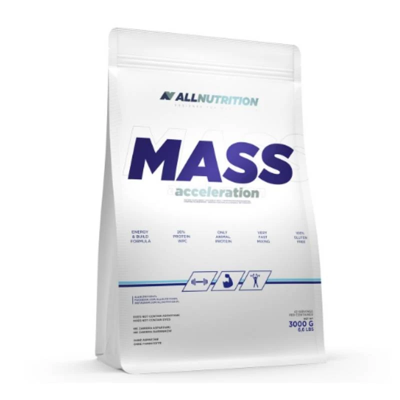 Allnutrition Mass Acceleration - Гейнер, Вкус Бисквитки с крем, Разфасовка 3.000kg