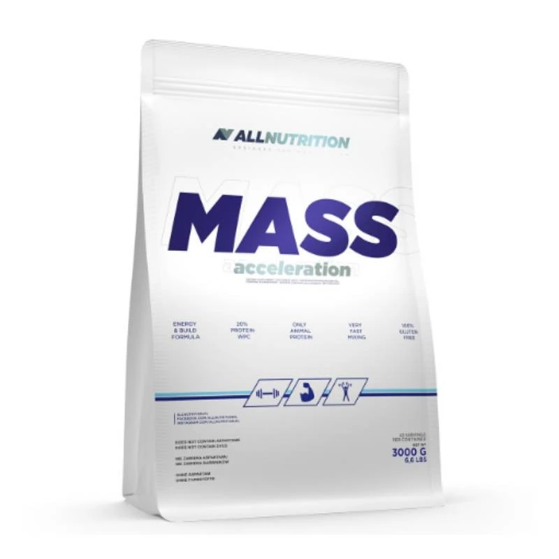 Allnutrition Mass Acceleration - Гейнер, Вкус Ягода, Разфасовка 3.000kg