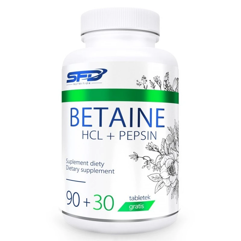 SFD Betaine HCL + Pepsin - Бетаин + Пепсин, Разфасовка 120 tabs
