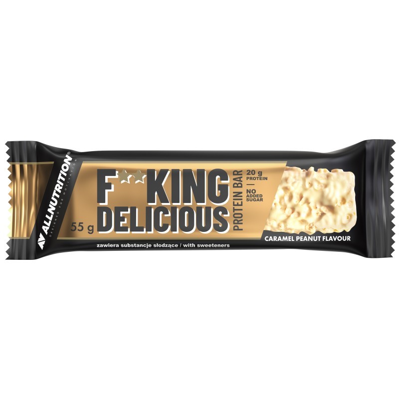 Allnutrition F**King Delicious Protein Bar - Протеинов Бар, Вкус Карамел и фъстъци, Разфасовка 55g