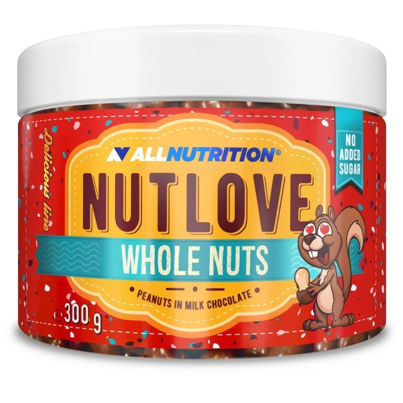 Allnutrition NutLove Whole Nuts - Peanuts - Диетични Ядки, Вкус Млечен шоколад, Разфасовка 300g