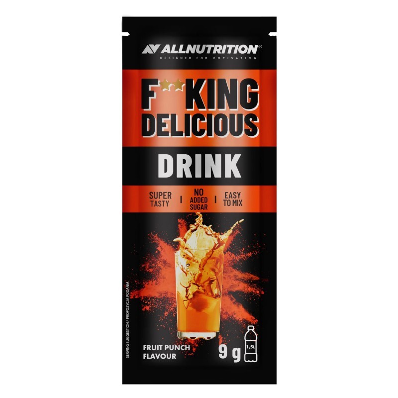 Allnutrition F**King Delicious Drink - Нискокалорична Напитка, Вкус Плодов Пунш, Разфасовка 9g