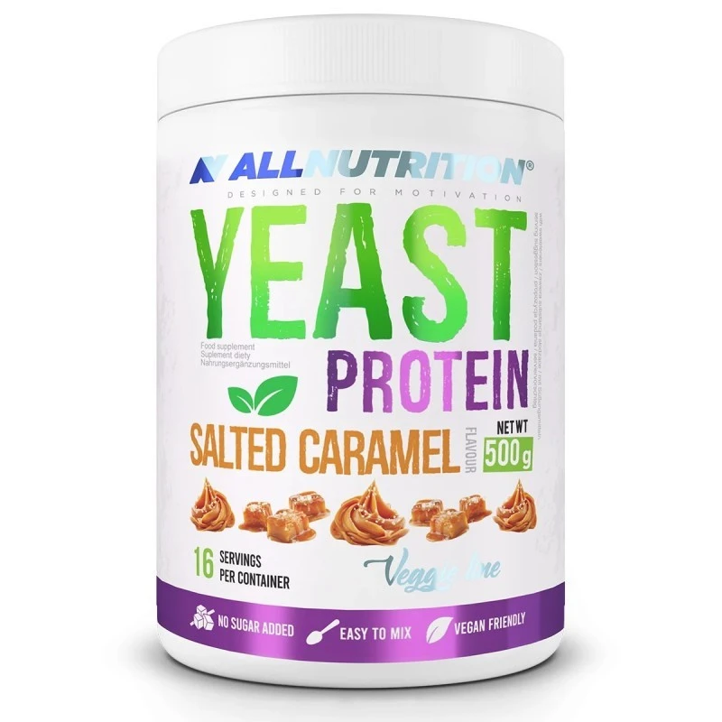 Allnutrition Yeast Protein - Вегетариански Протеин от Мая, Вкус Солен карамел, Разфасовка 500g