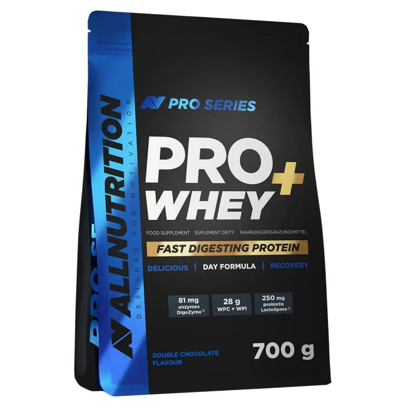 Allnutrition Pro Whey+ - Суроватъчен Протеин Концентрат + Изолат, Вкус Двоен шоколад, Разфасовка 700g