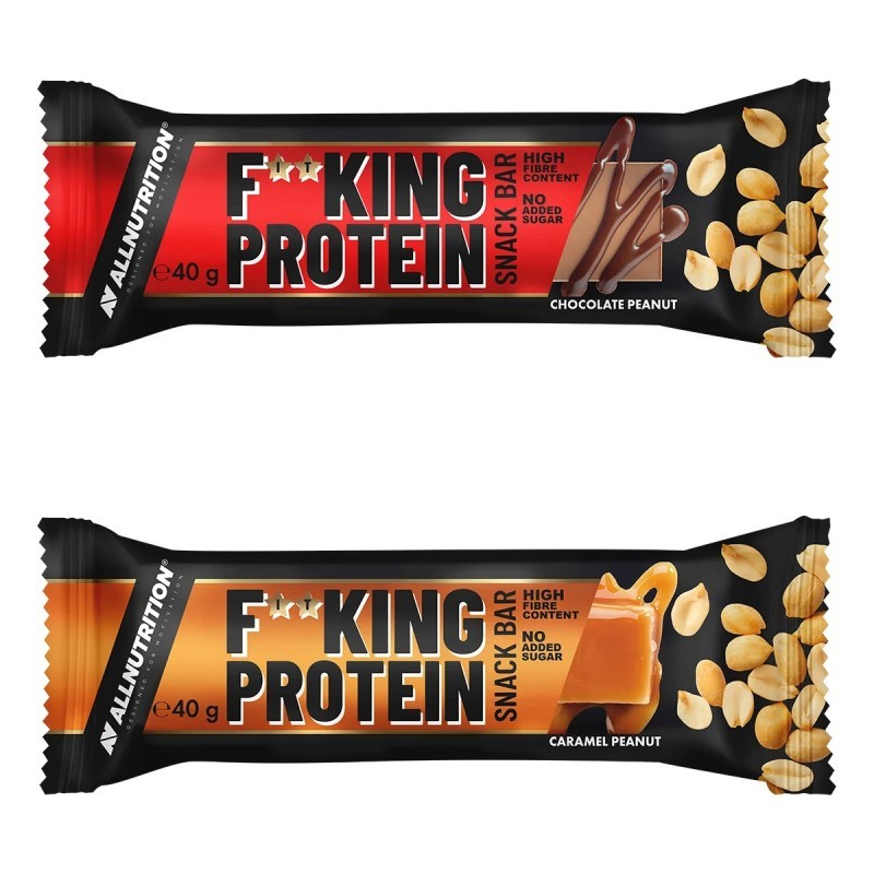 Allnutrition F**King Protein Snack Bar - Протеинов Бар, Вкус Карамел и фъстъци, Разфасовка 40g