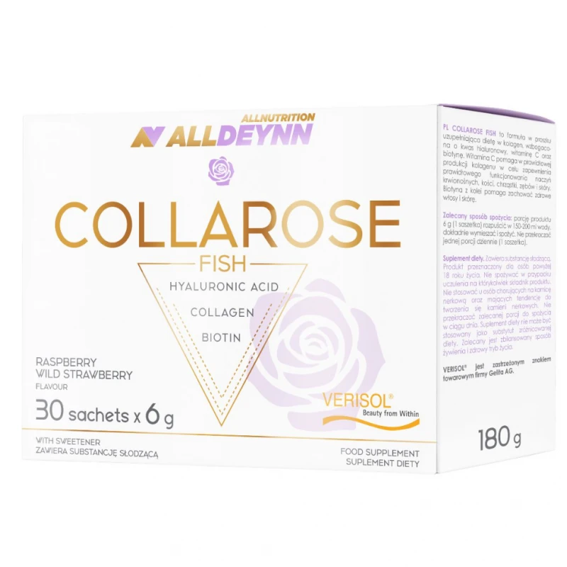 Allnutrition AllDeynn Collarose Fish - Колаген, Вкус Ягода с малина, Разфасовка 6g