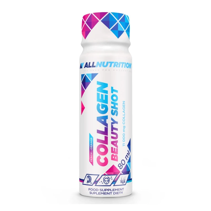 AllNutrition Collagen Beauty Shot - Колаген, Вкус Праскова и Портокал, Разфасовка 80ml