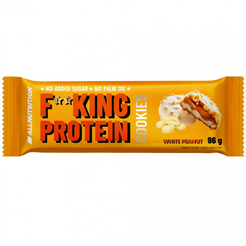 AllNutrition F**King Protein Cookies - White Peanut - Протеинови Бисквити, Вкус Бял шоколад с фъстъци, Разфасовка 0.096kg