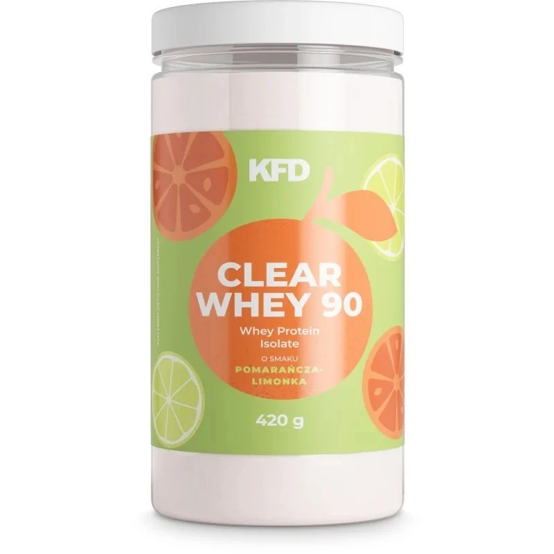 KFD Clear Whey 90 Whey Protein Isolate - Суроватъчен Протеин Изолат, Вкус Портокал и лимон, Разфасовка 0.420kg