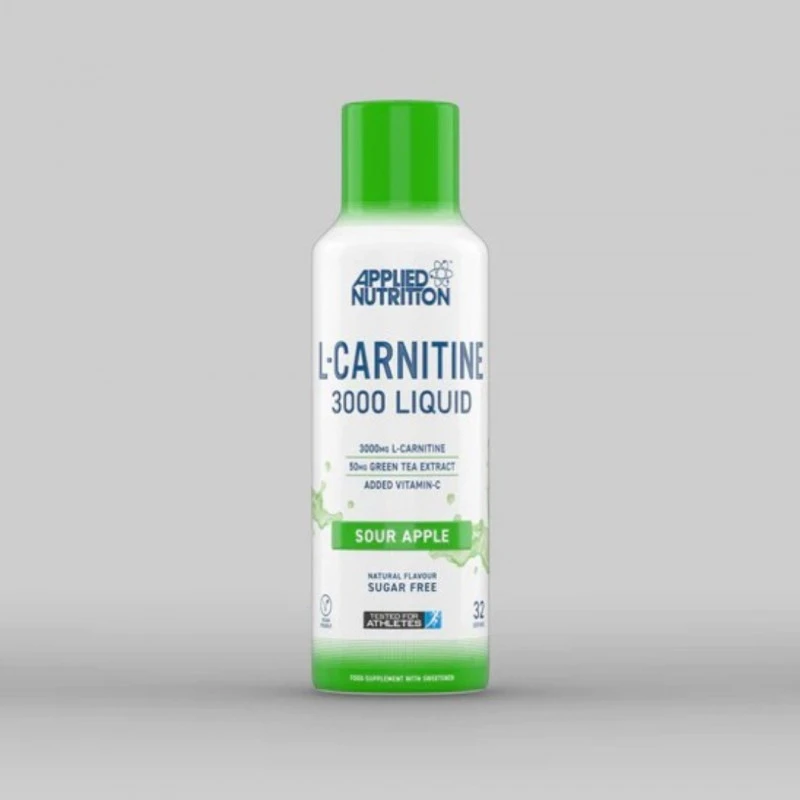 Applied Nutrition L-Carnitine 3000 Liquid - Л-Карнитин, Вкус Кисела ябълка, Разфасовка 480ml