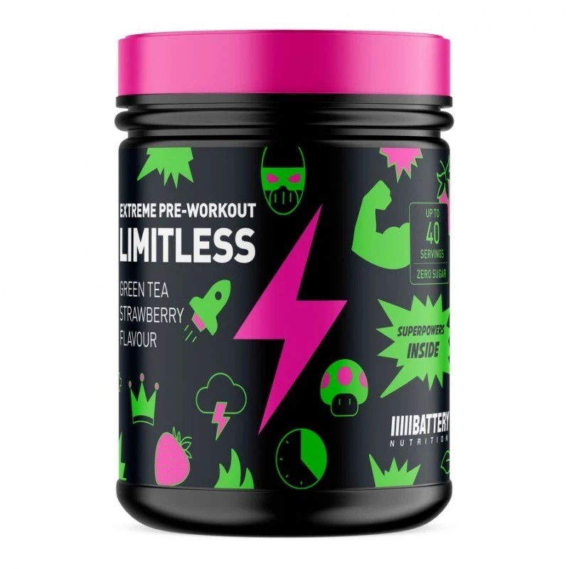 Battery Nutrition Limitless - Азотен Бустер, Вкус Зелен Чай с Ягода, Разфасовка 0.360kg