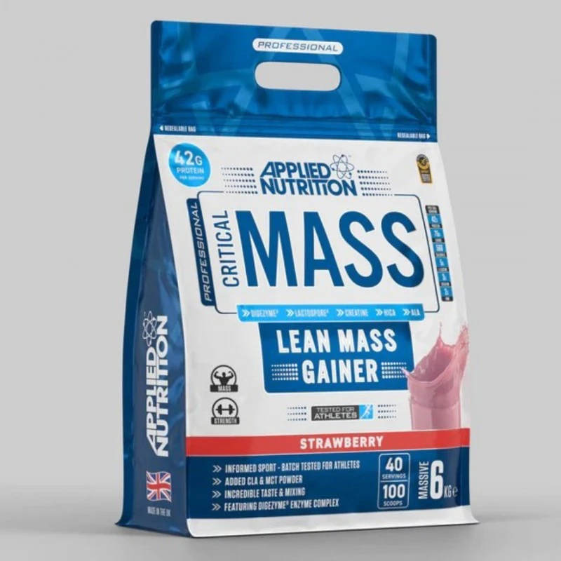 Applied Nutrition Critical Mass Professional - Гейнър, Вкус Ягода, Разфасовка 6.000kg