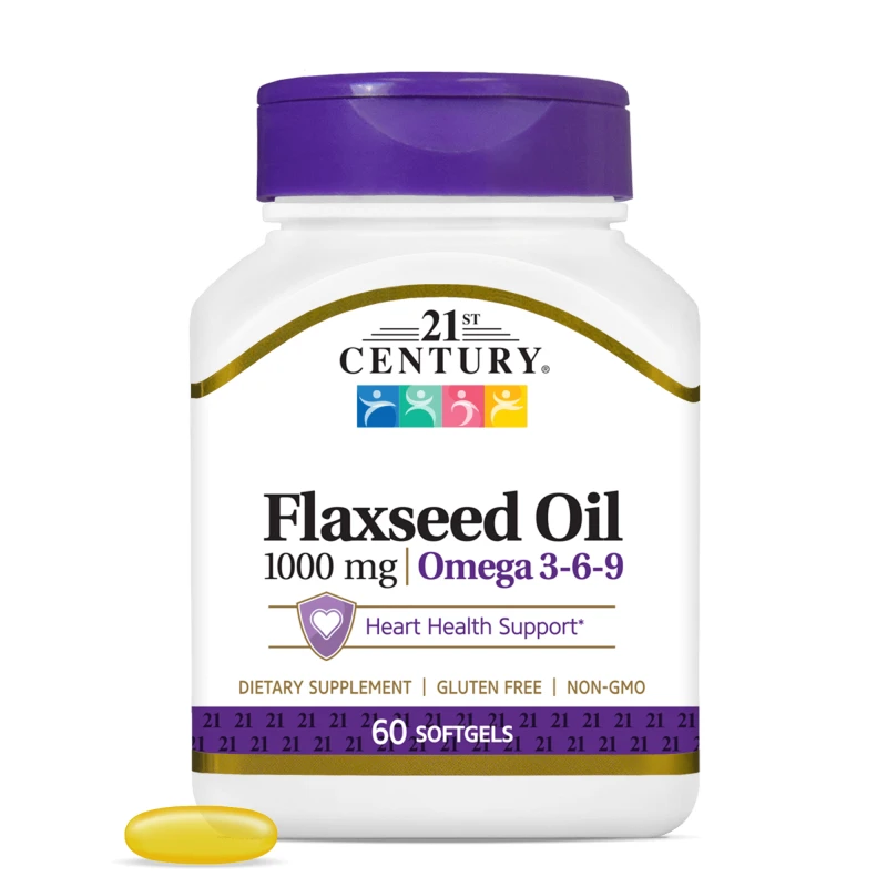 21st Century Flaxseed Oil 1000mg - Омега 3 Масло от Ленено Семе, Разфасовка 60 sgels