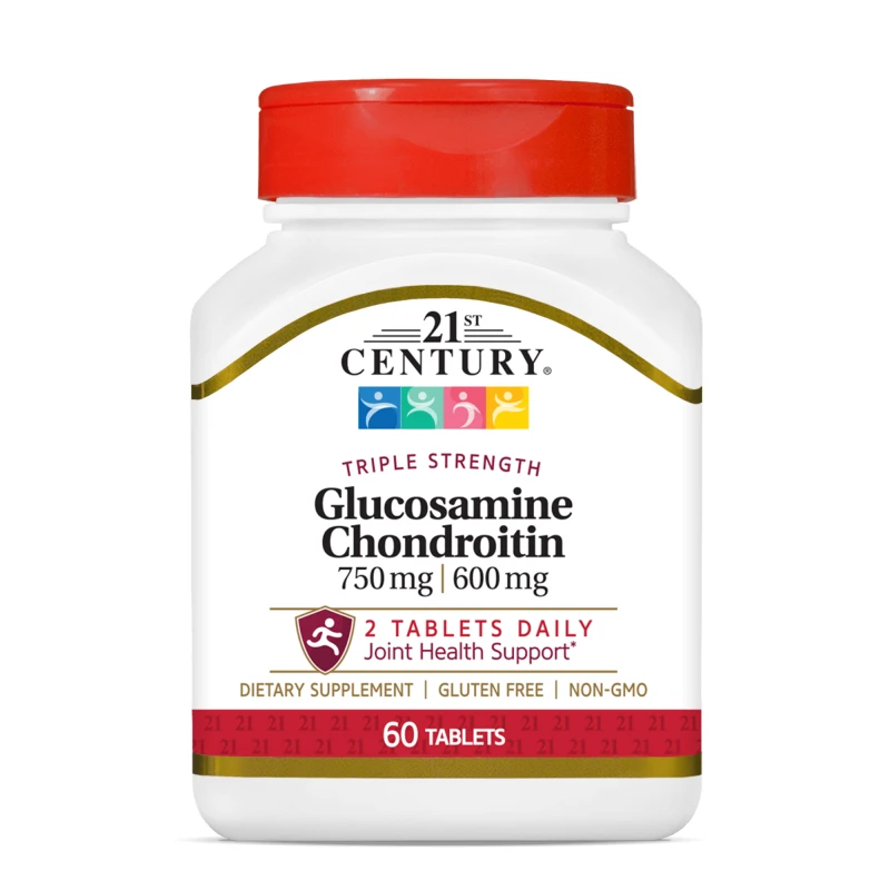 21st Century Glucosamine Chondroitin 750mg / 600mg - Triple Strength - Ставен Комплекс, Разфасовка 60 tabs