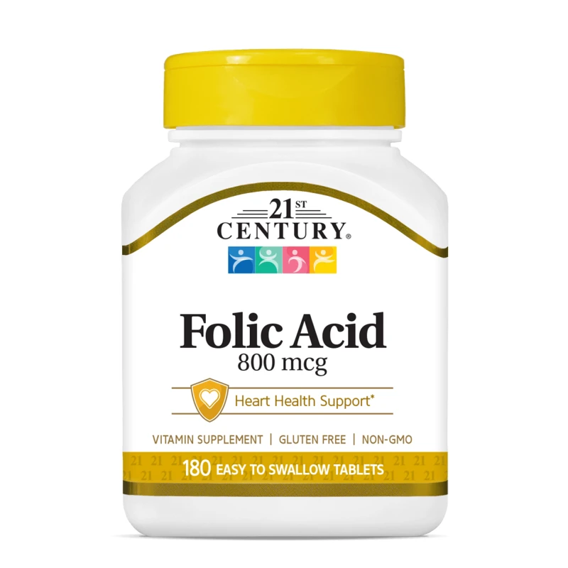 21st Century Folic Acid 800mcg - Фолиева Киселина, Разфасовка 180 tabs