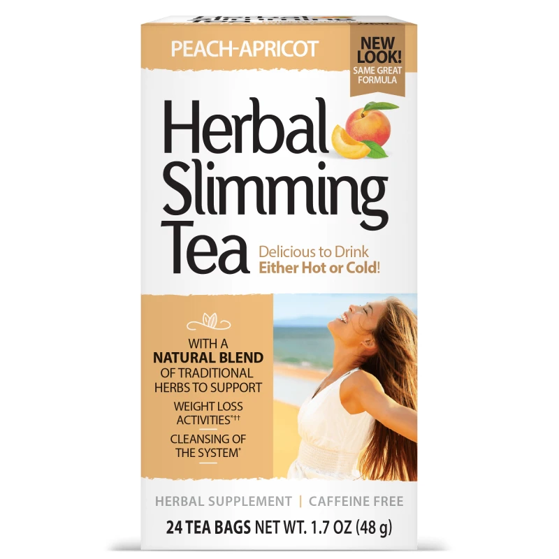 21st Century Herbal Slimming Tea - Peach Apricot - Чай за Отслабване, Вкус Праскова и кайсия, Разфасовка 24 bags