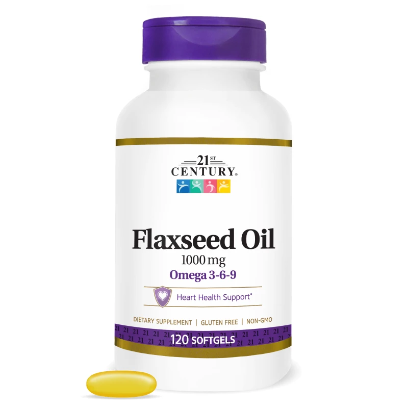 21st Century Flaxseed Oil 1000mg - Омега 3 Масло от Ленено Семе, Разфасовка 120 sgels