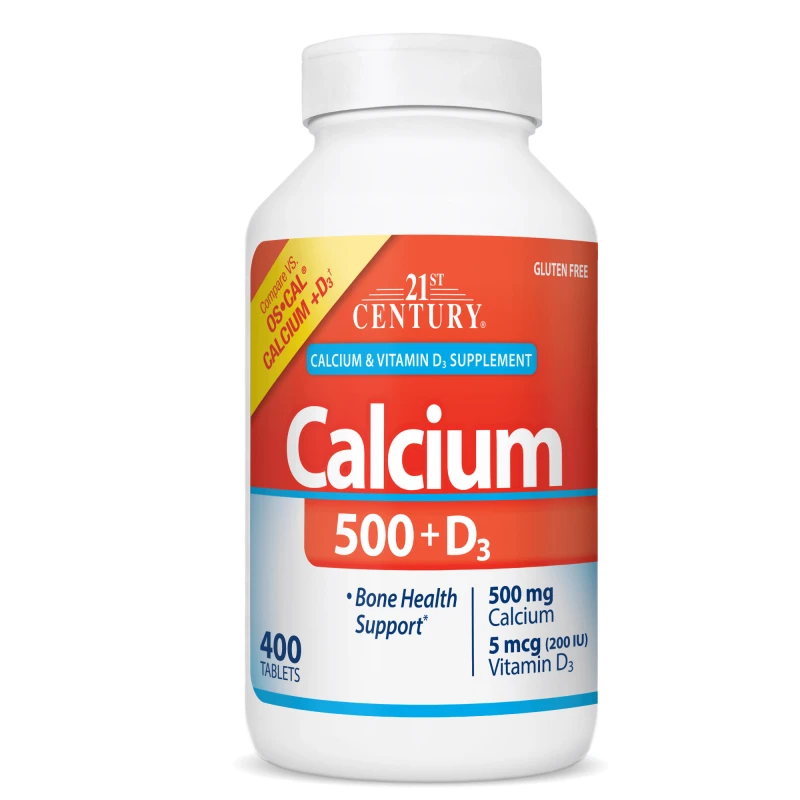 21st Century Calcium 500 + D3 - Калций + D3, Разфасовка 90 tabs